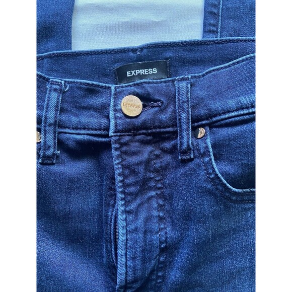 Express Jeans Womens 4R Skinny Mid Rise Stretch Dark Wash Blue Soft Playtime - Picture 2 of 14